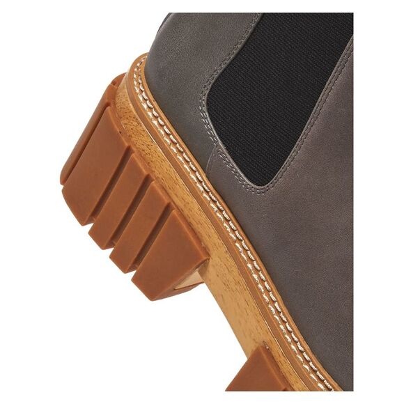 AQUA Womens Gray 1-1/2" Platform Casey Round Toe Block Heel Leather Booties 10 M - Picture 4 of 4